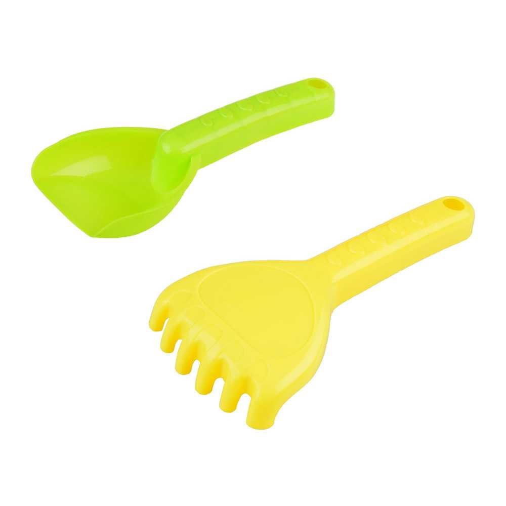 Set: Bucket + shovel, rake and molds. Sand toy ZA5077