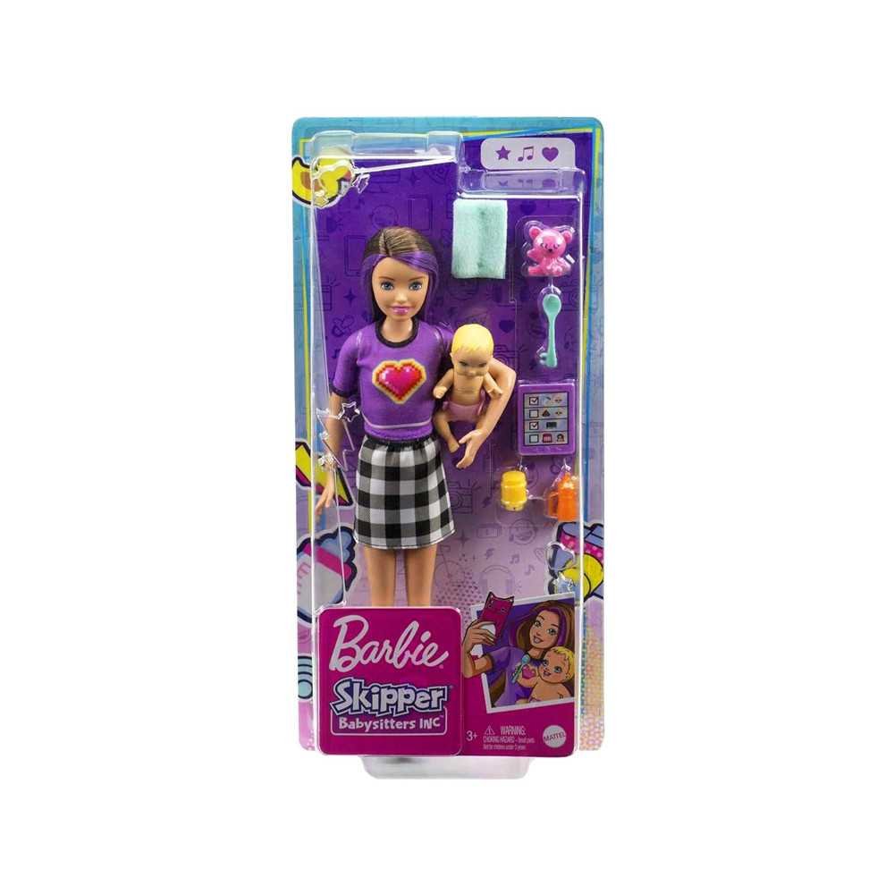 Lėlė Barbie Skipper auklė + kūdikių priedai GRP11 ZA5084-Laikina-e-vaikas