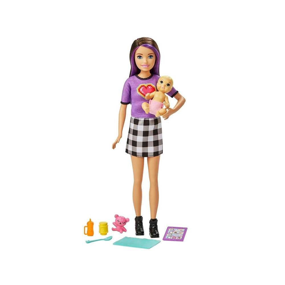 Lėlė Barbie Skipper auklė + kūdikių priedai GRP11 ZA5084-Laikina-e-vaikas