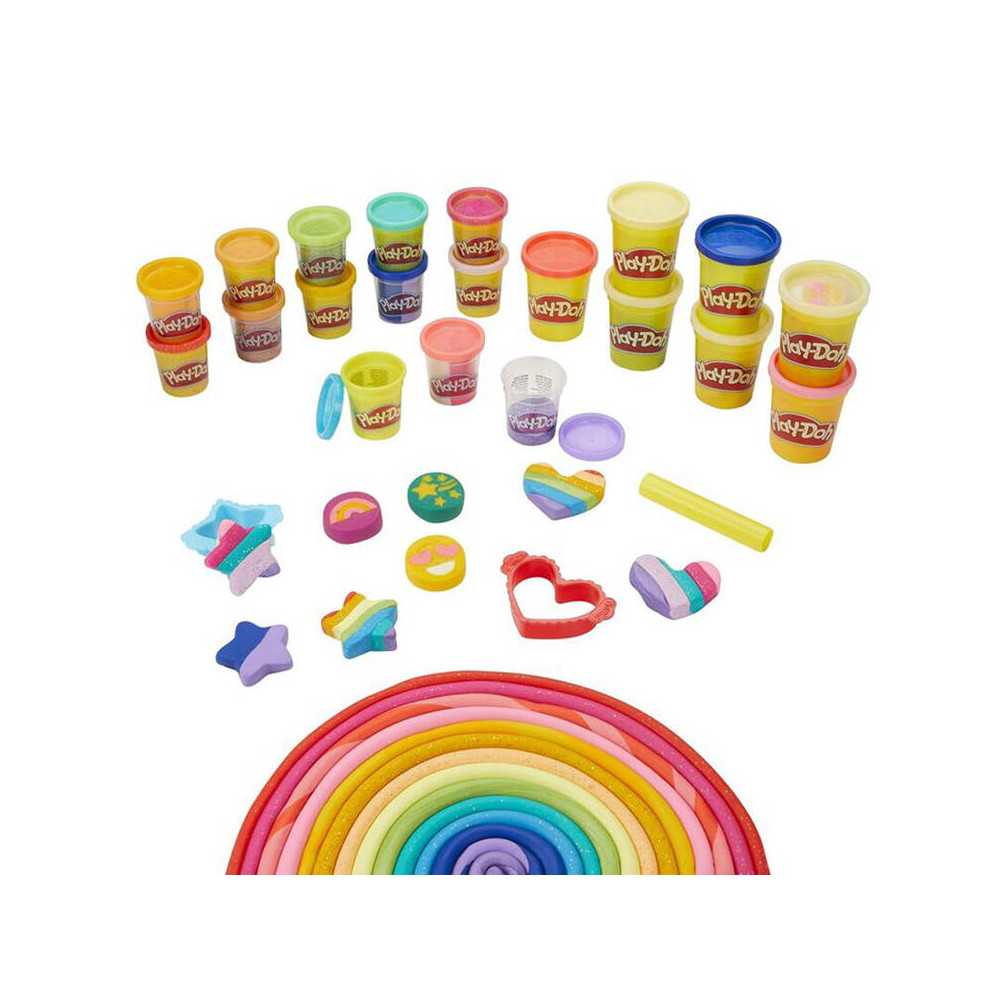 Hasbro Ciastolina brokatowa Play-Doh 21 kolorów + foremki ZA5120