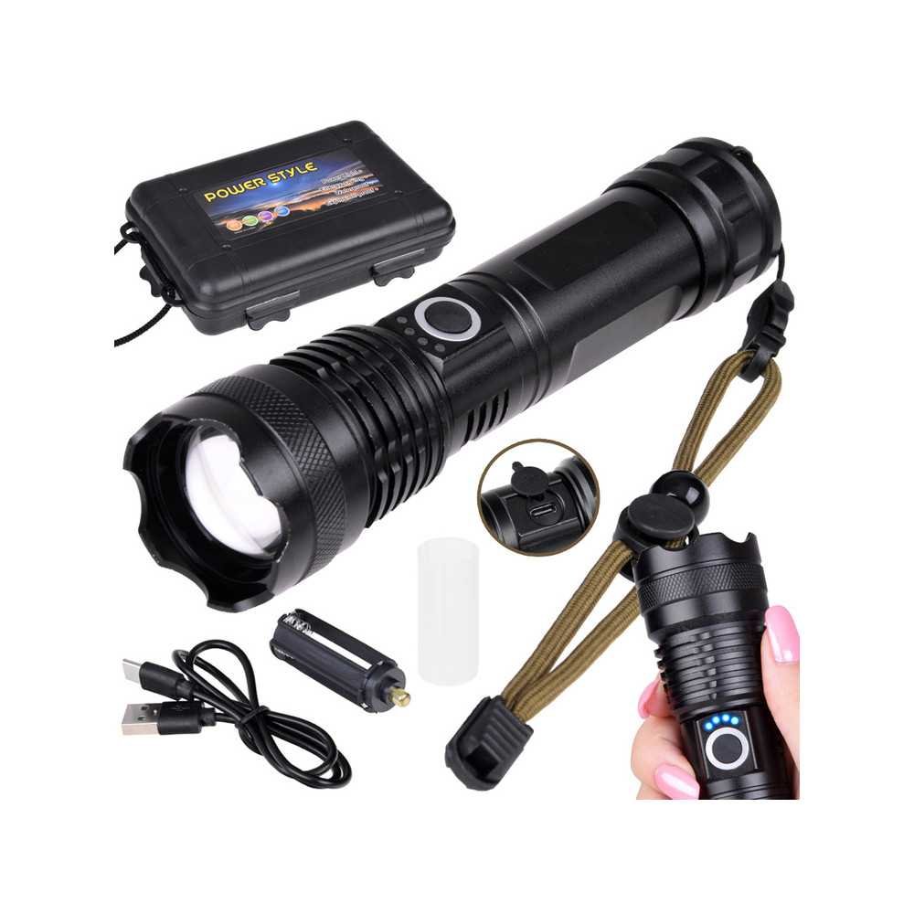 Powerful USB rechargeable LED flashlight, waterproof SP0799