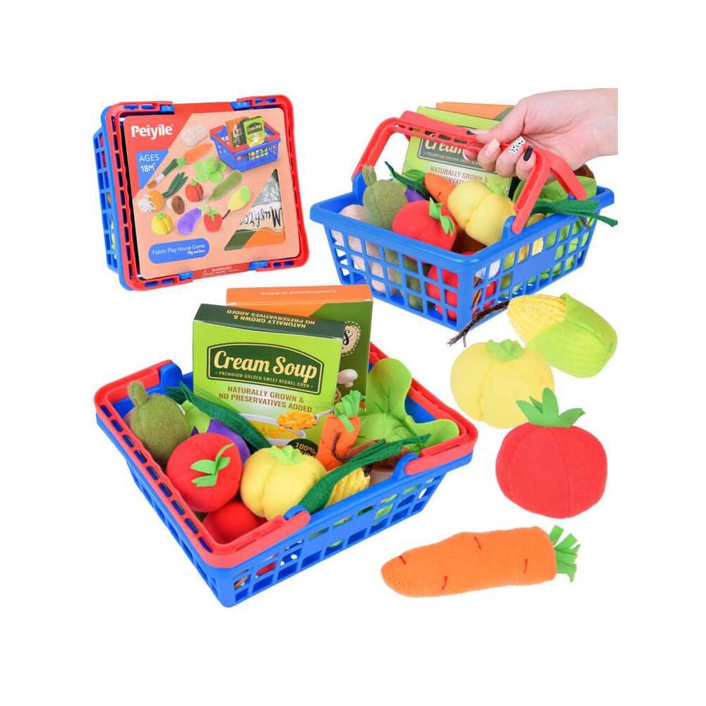 Set of grocery products, shopping basket with vegetables ZA5245