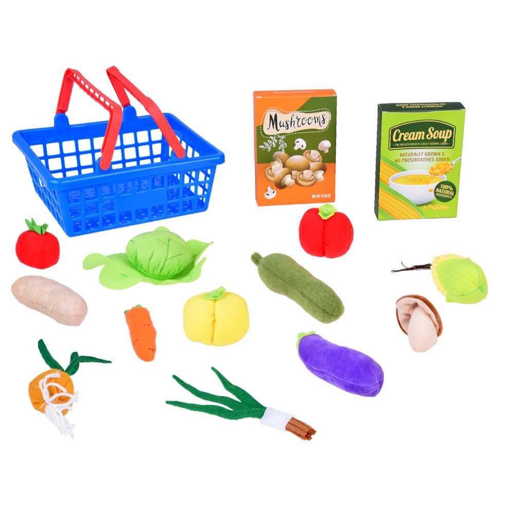 Set of grocery products, shopping basket with vegetables ZA5245