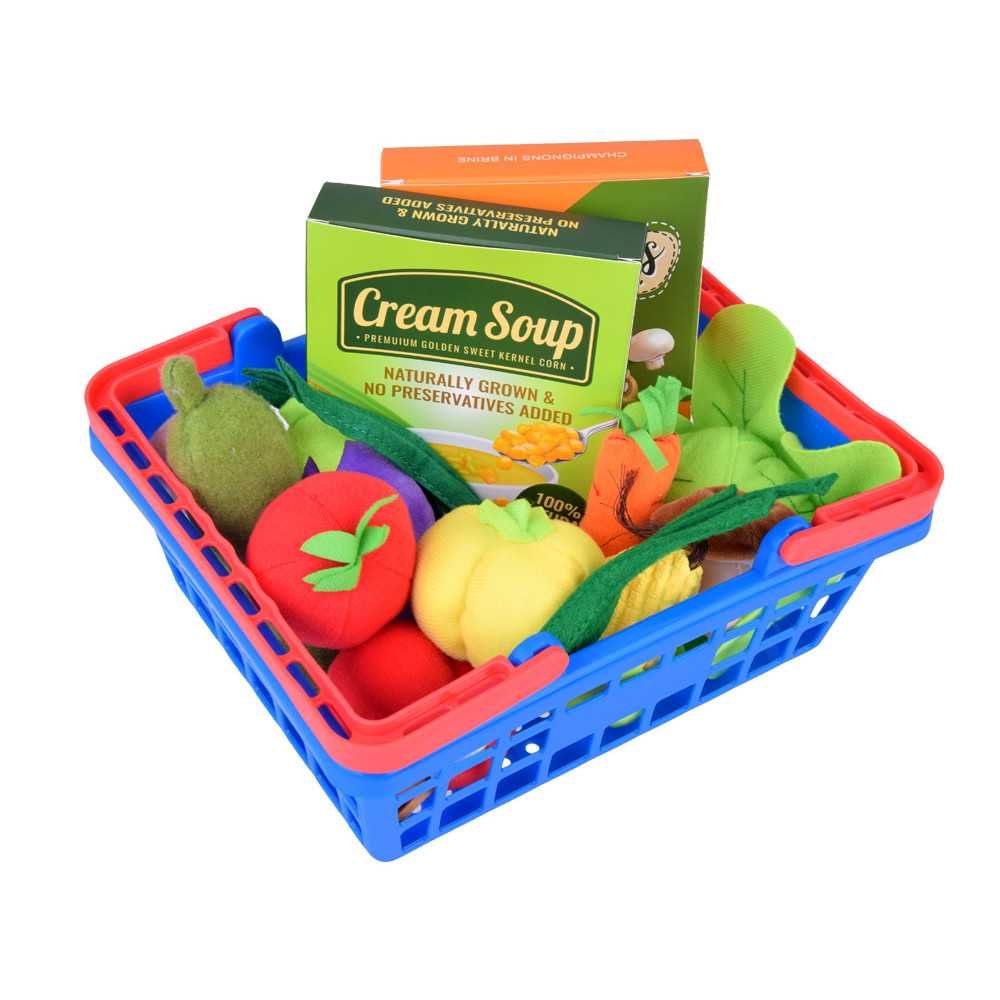 Set of grocery products, shopping basket with vegetables ZA5245