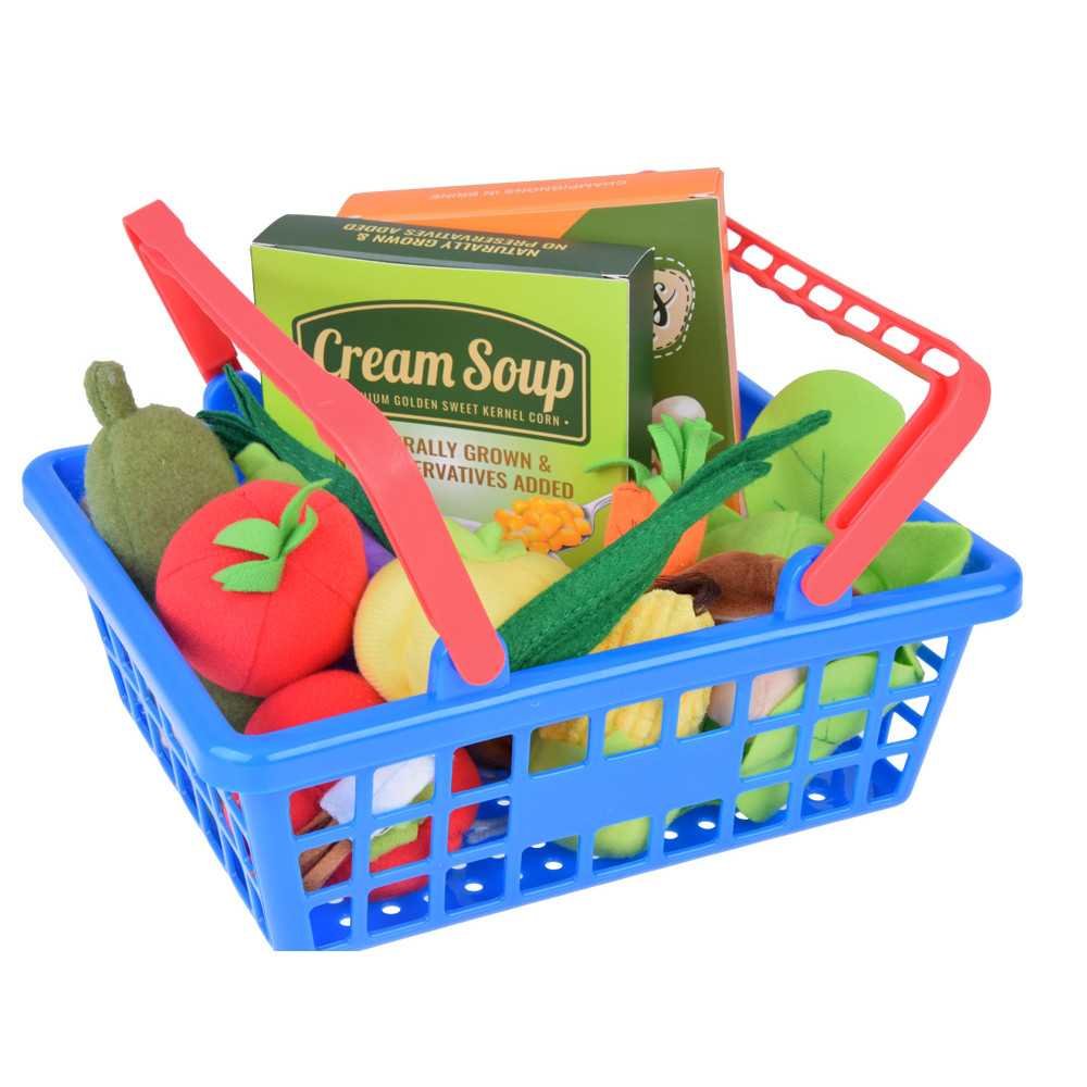 Set of grocery products, shopping basket with vegetables ZA5245