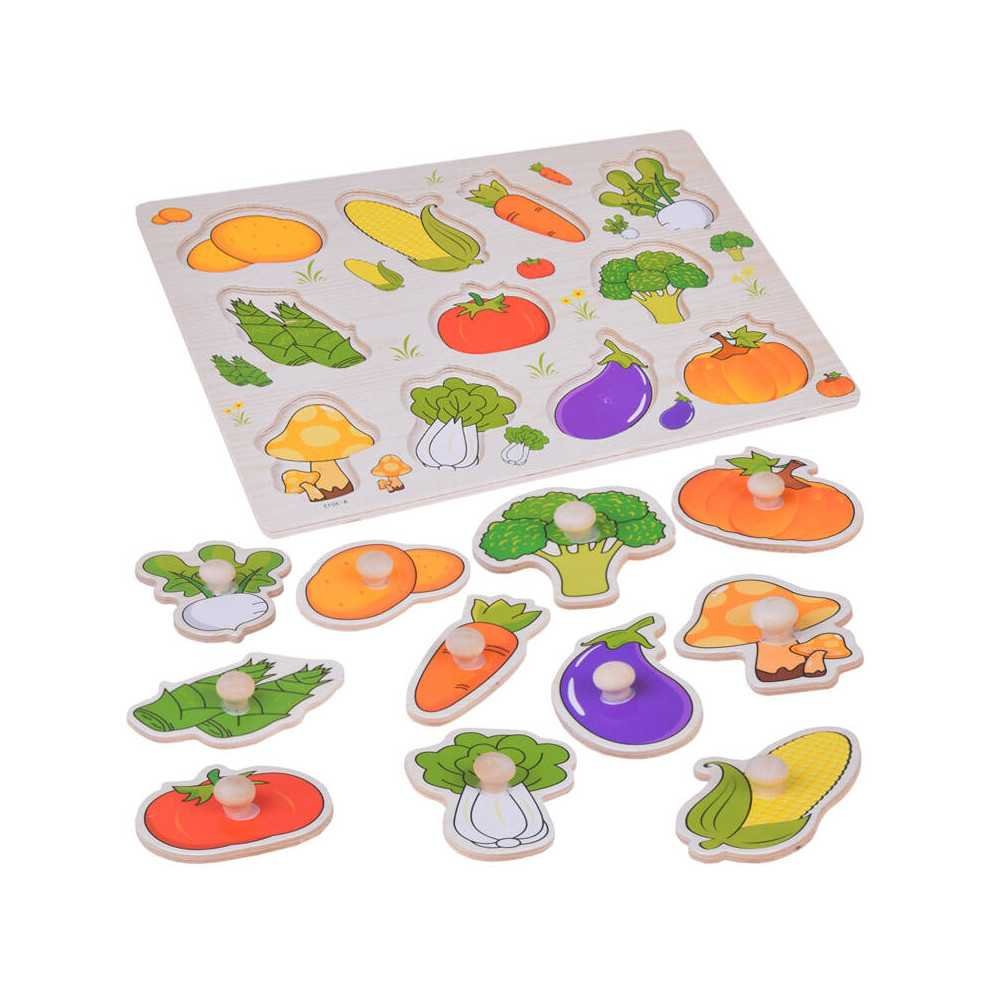 Educational puzzle wooden puzzle vegetables match 11 pieces ZA5258