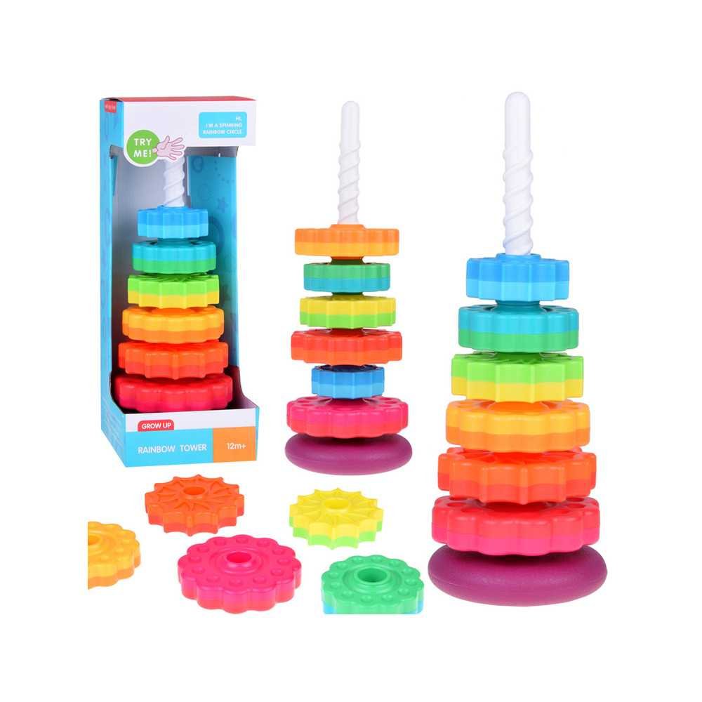 Rainbow spiral tower for stacking sensory toy for children ZA5286