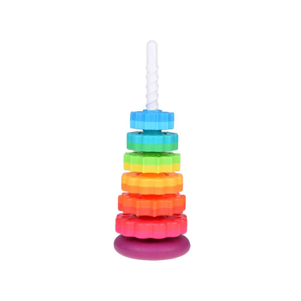 Rainbow spiral tower for stacking sensory toy for children ZA5286