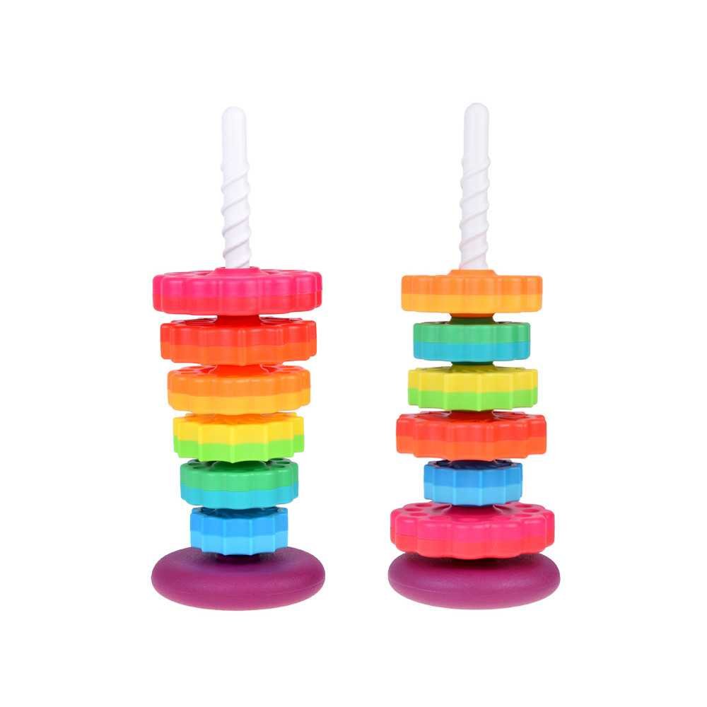 Rainbow spiral tower for stacking sensory toy for children ZA5286