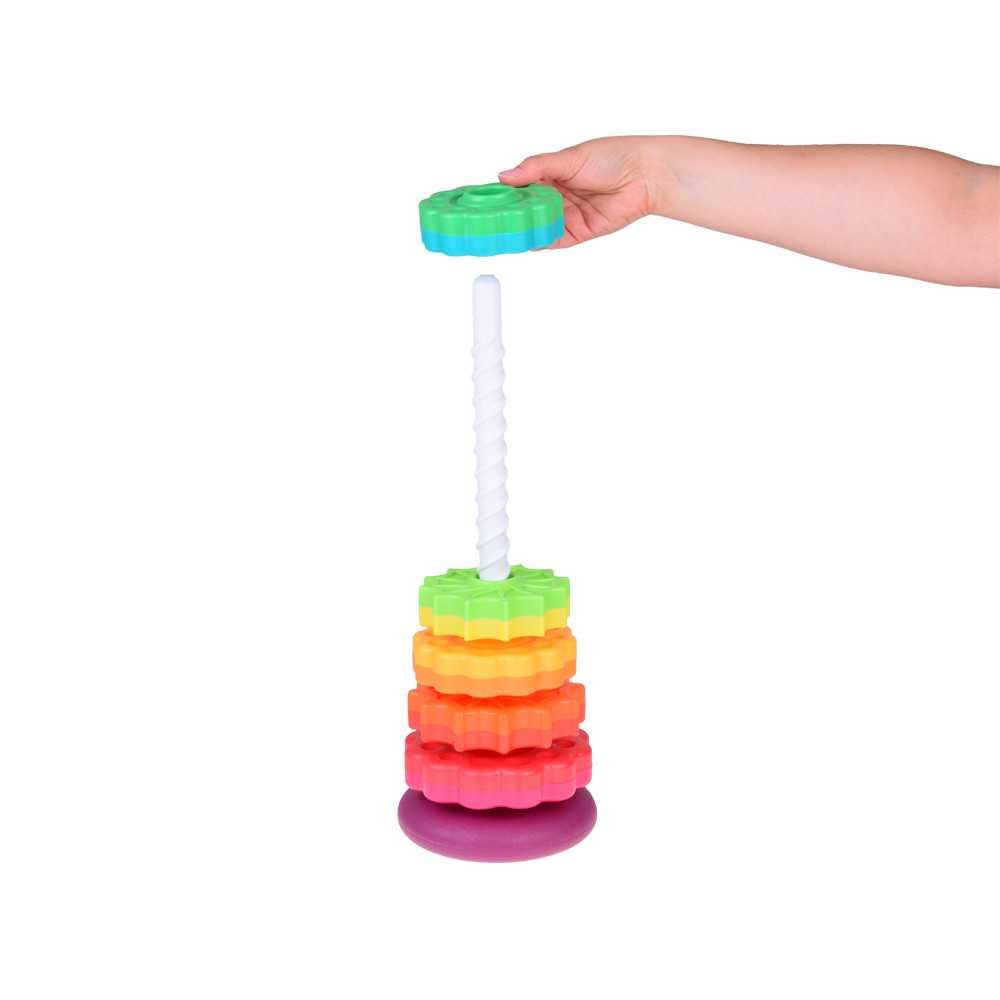 Rainbow spiral tower for stacking sensory toy for children ZA5286