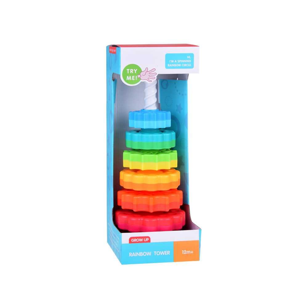 Rainbow spiral tower for stacking sensory toy for children ZA5286