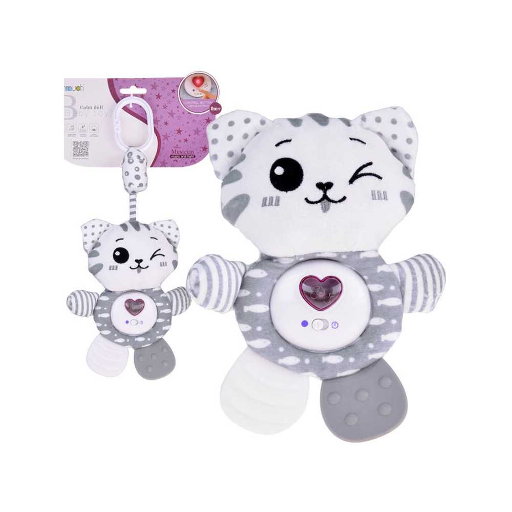 Gray kitten pendant interactive mascot playing rattle ZA5288