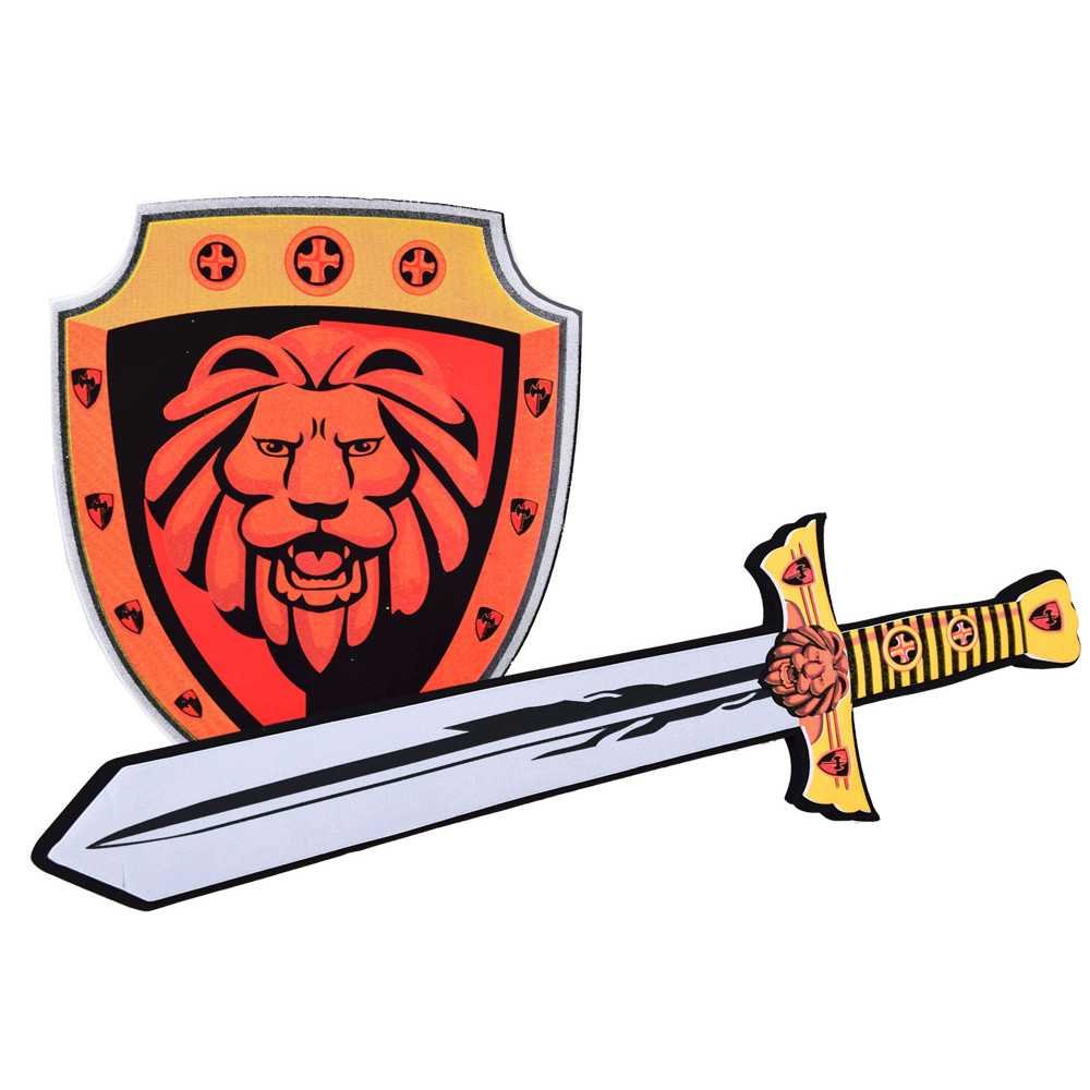 Set for Knight Foam Shield Foam Sword Lion Emblem ZA5316