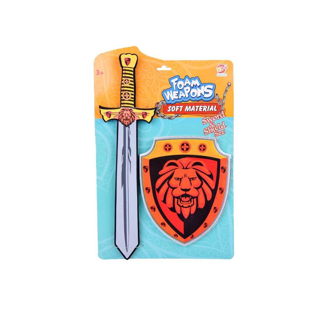 Set for Knight Foam Shield Foam Sword Lion Emblem ZA5316