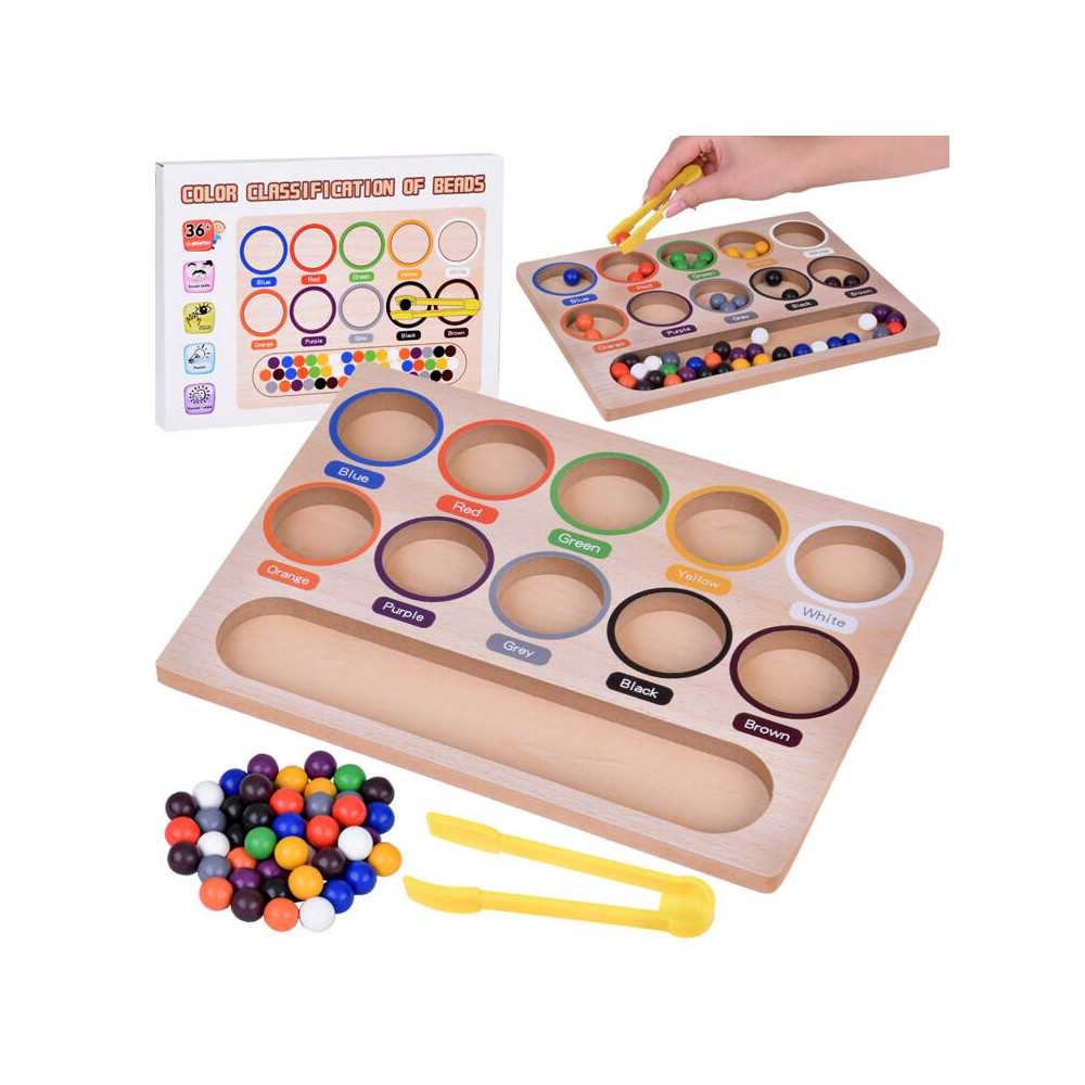 Colored Balls Montessori Puzzle Mosaic Sorter learning colors ZA5329