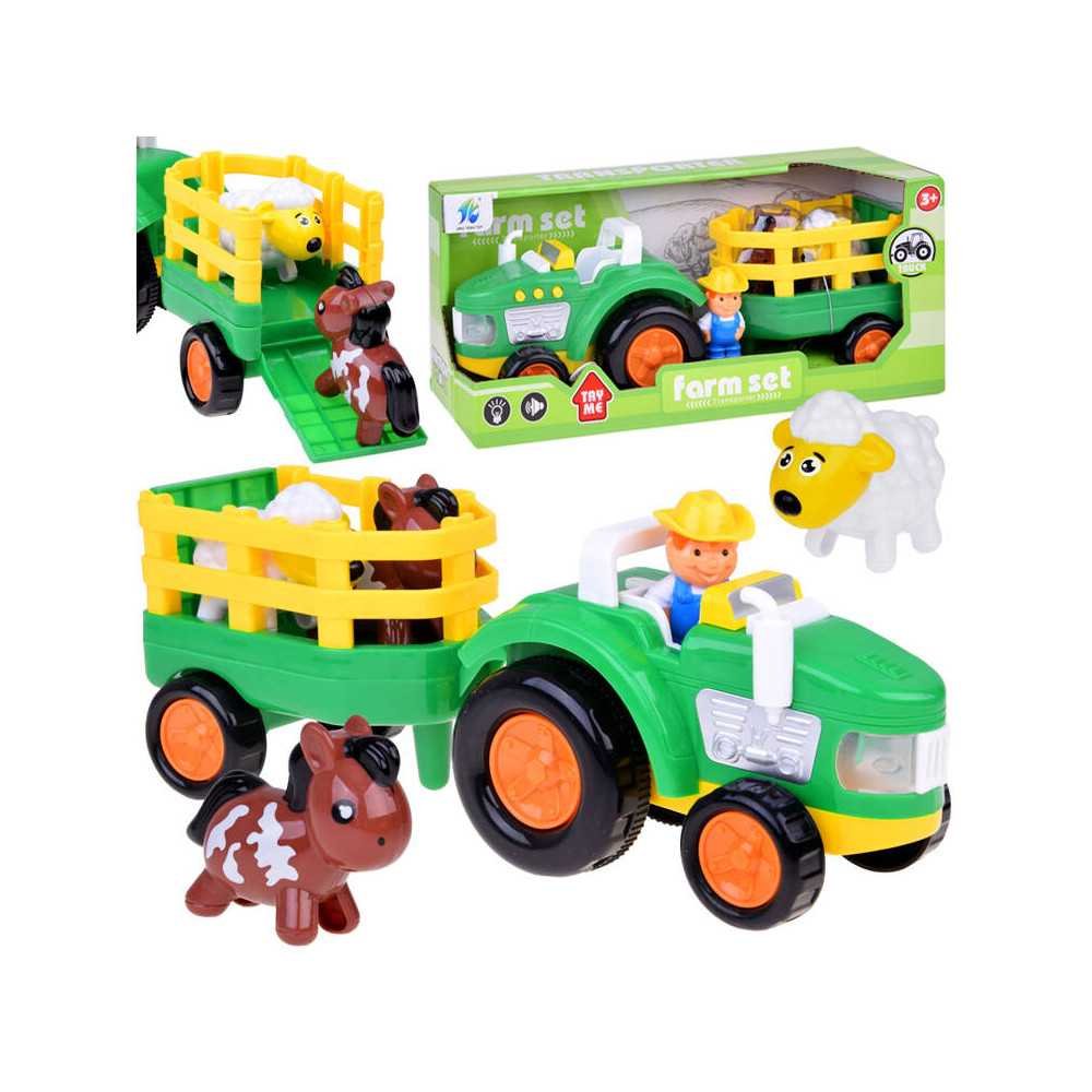 Tractor with trailer Farmer and animals sound + light ZA5390