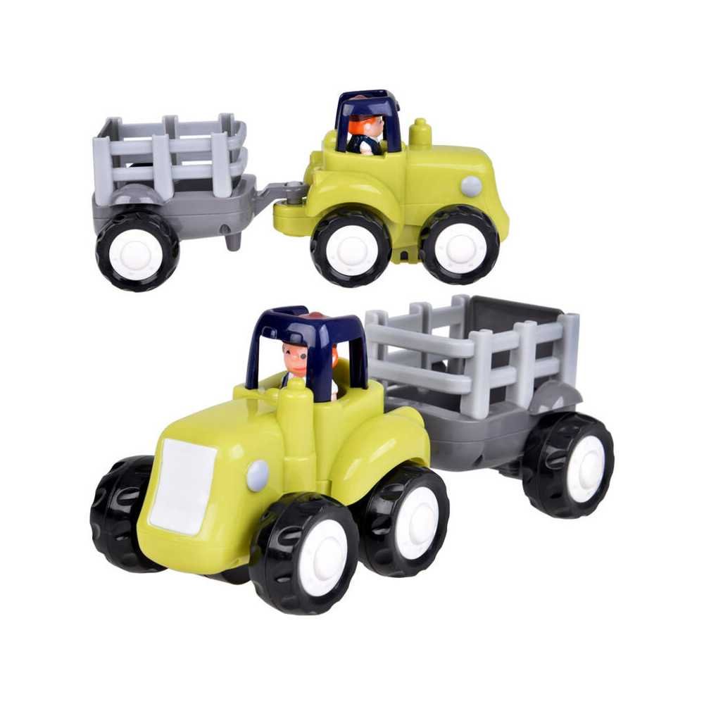 Construction Toy Tractor with Excavator Roller Trailer ZA5423