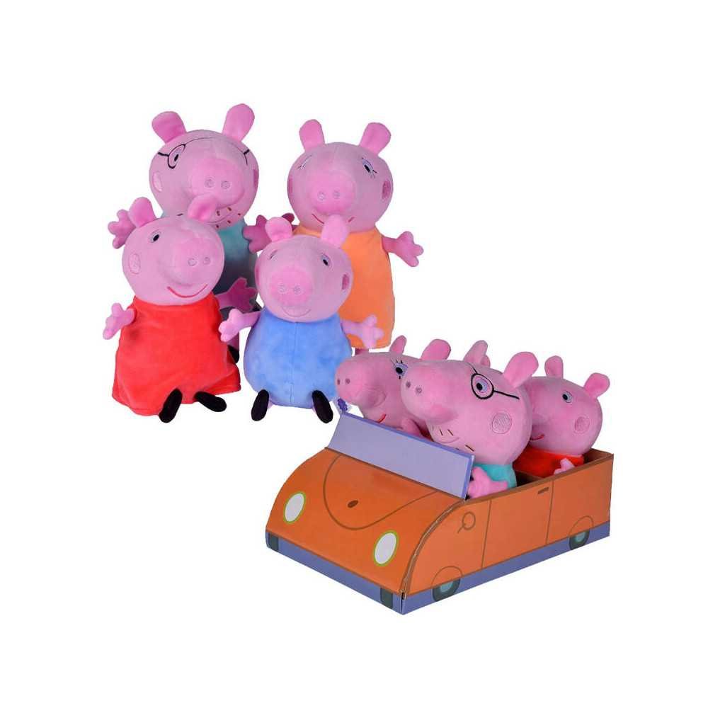 Simba Mascot set Peppa Pig George Mom Dad Pig in the car ZA5436