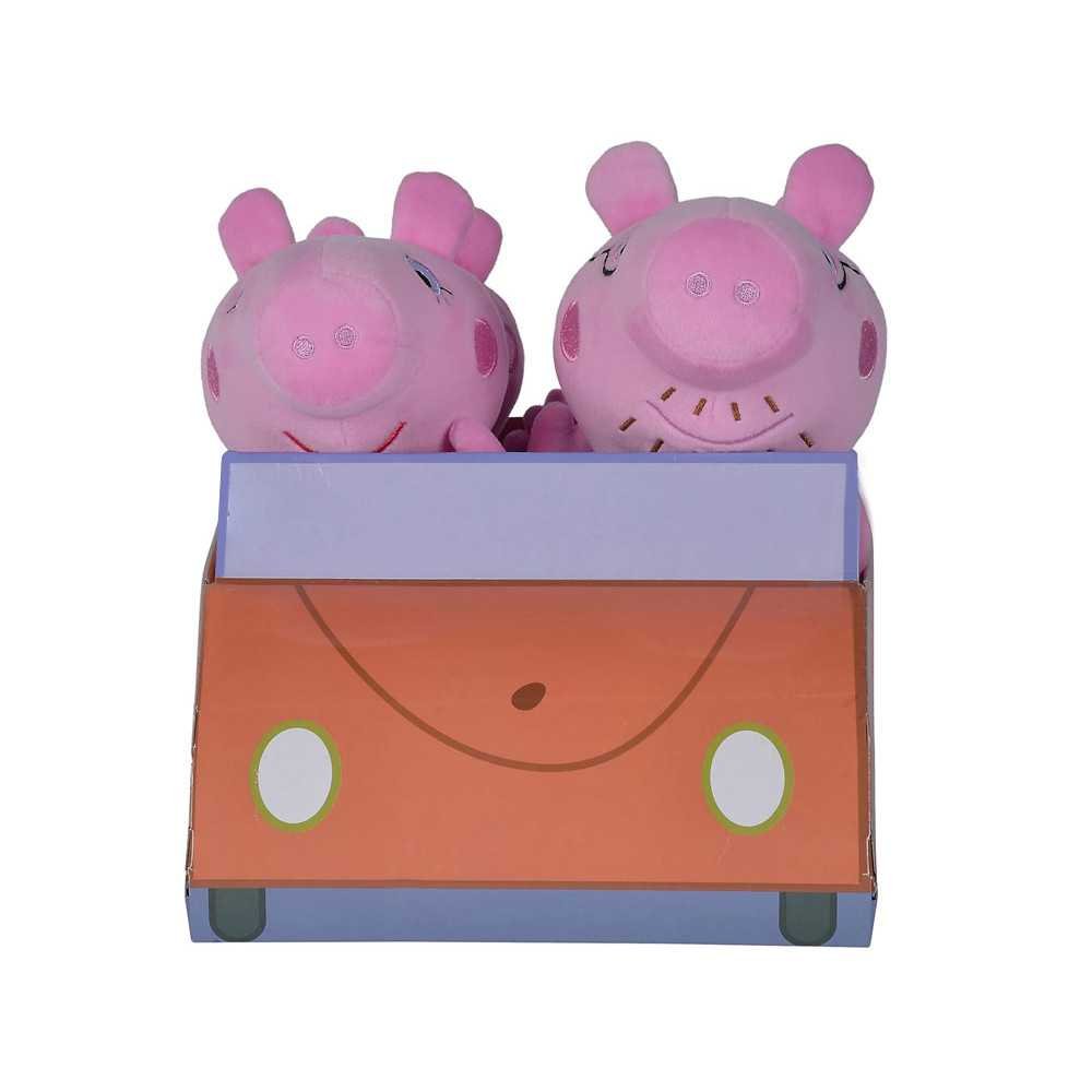 Simba Mascot set Peppa Pig George Mom Dad Pig in the car ZA5436