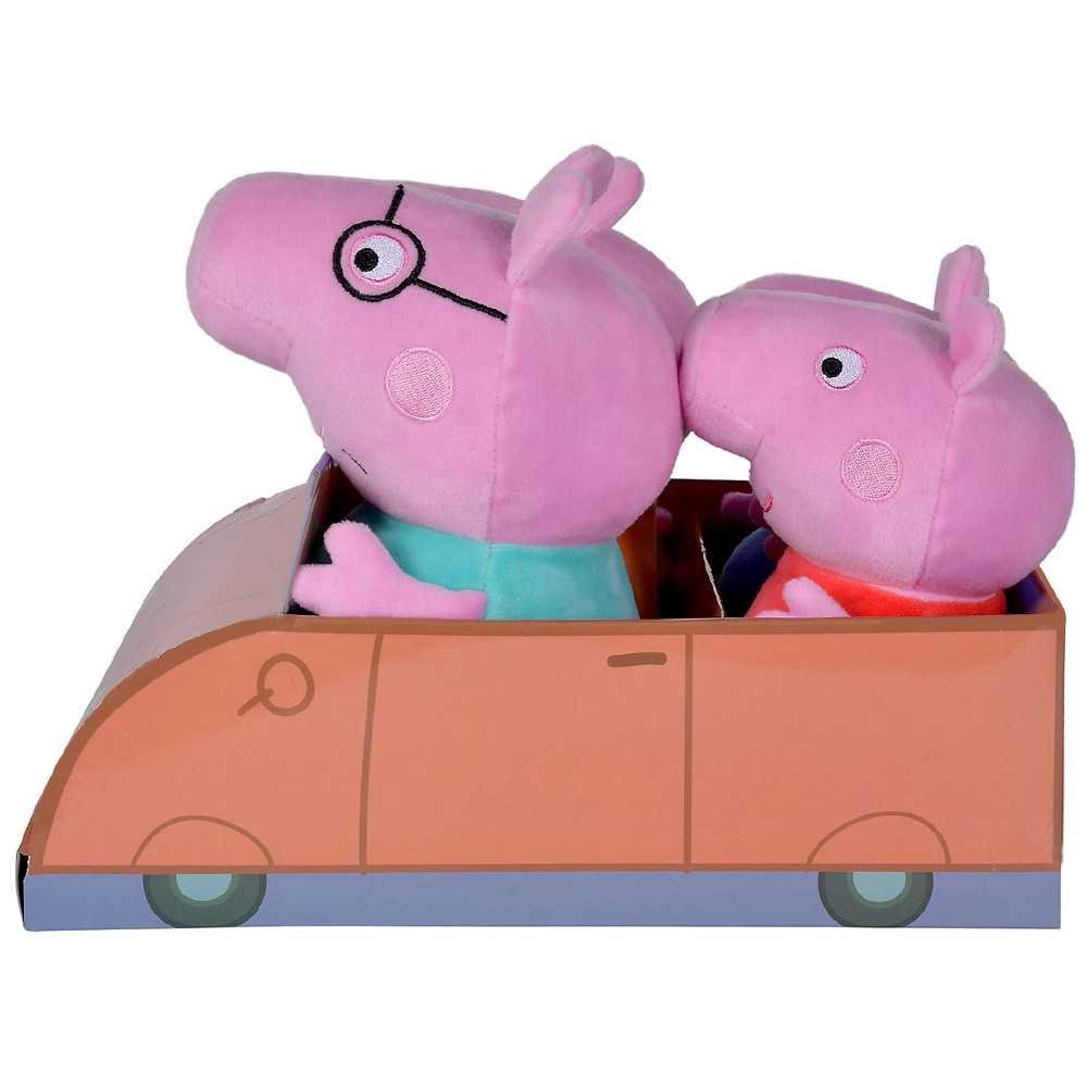 Simba Mascot set Peppa Pig George Mom Dad Pig in the car ZA5436