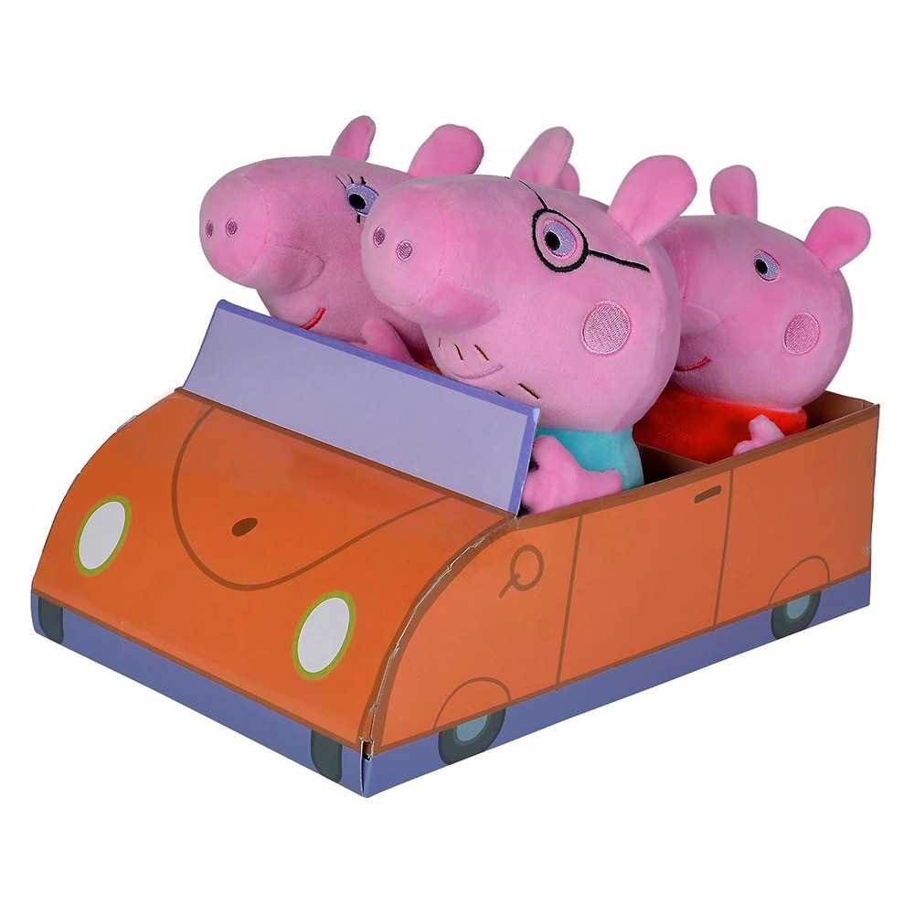 Simba Mascot set Peppa Pig George Mom Dad Pig in the car ZA5436