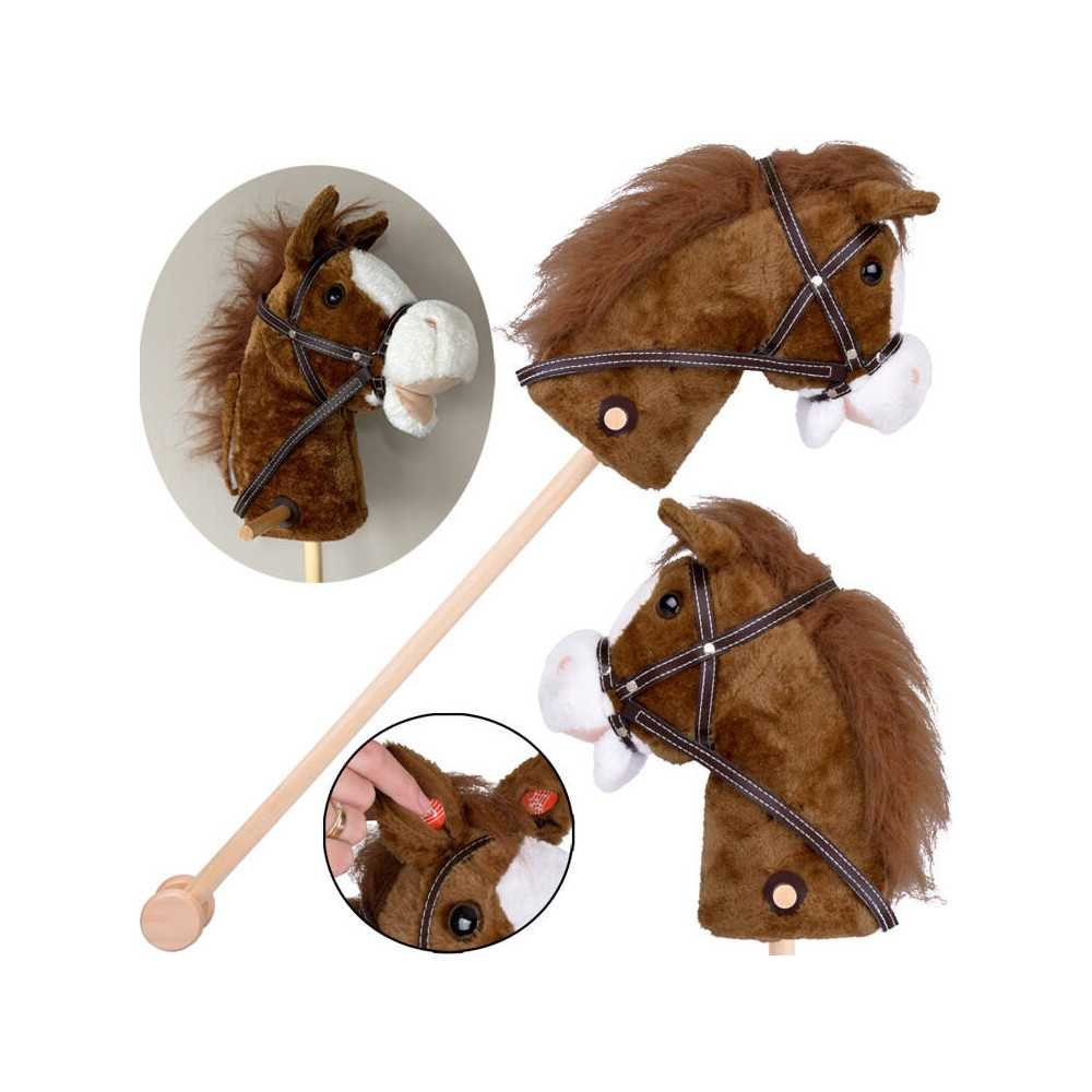 Interactive Horse on a Stick Galloping and Neighing Sound + Moving Muzzle ZA5442