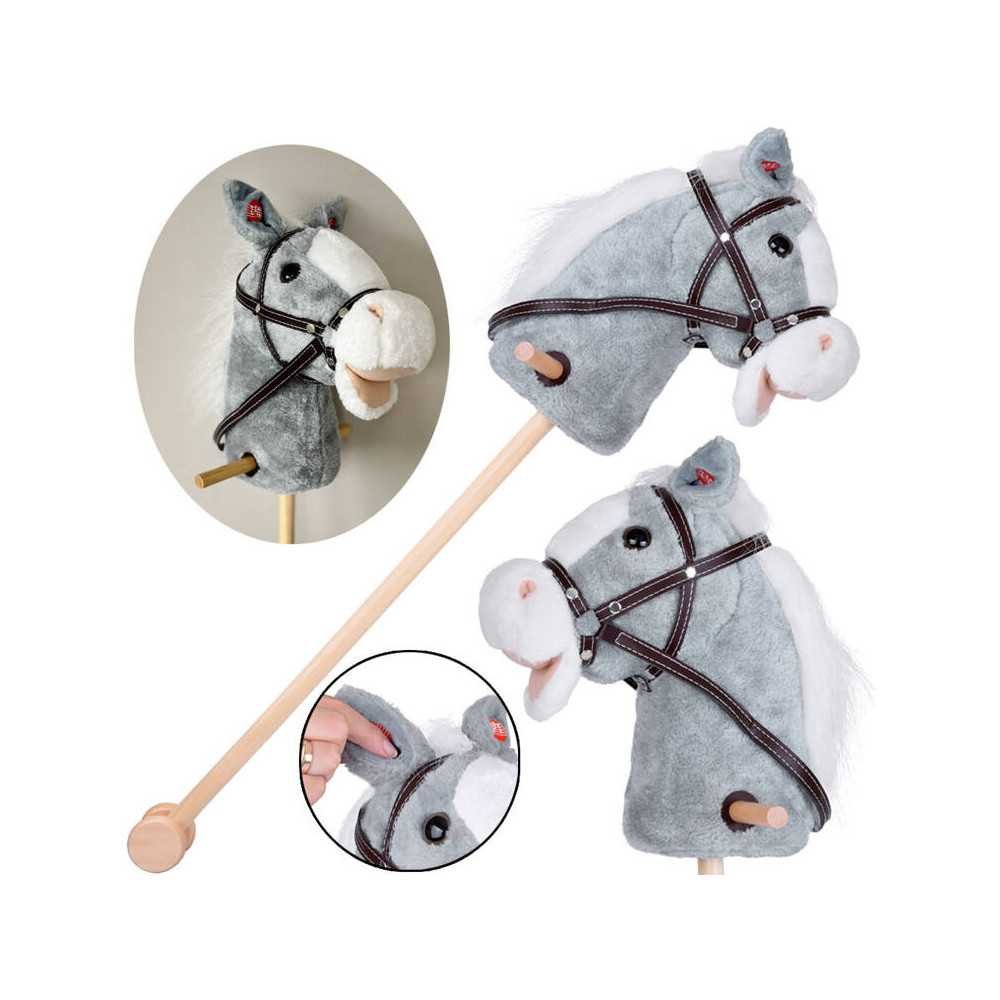 Interactive Horse on a Stick Galloping and Neighing Sound + Moving Muzzle ZA5442