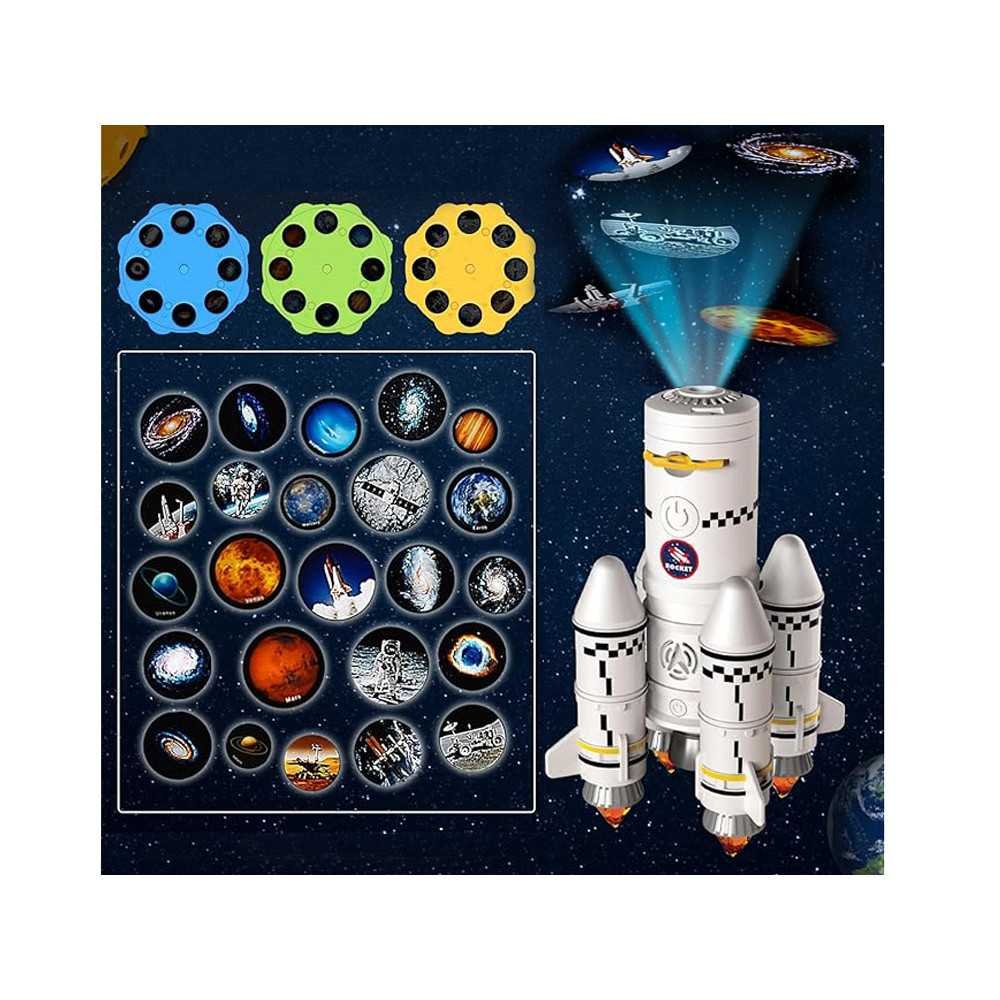 Space Station Rocket Shuttle Projector Set + Figures ZA5455