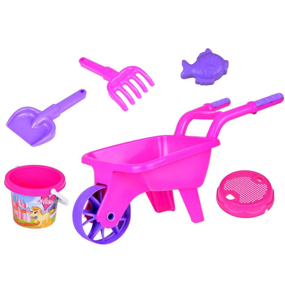 Children's wheelbarrows, sandbox accessories, bucket, shovel, rake ZA5469