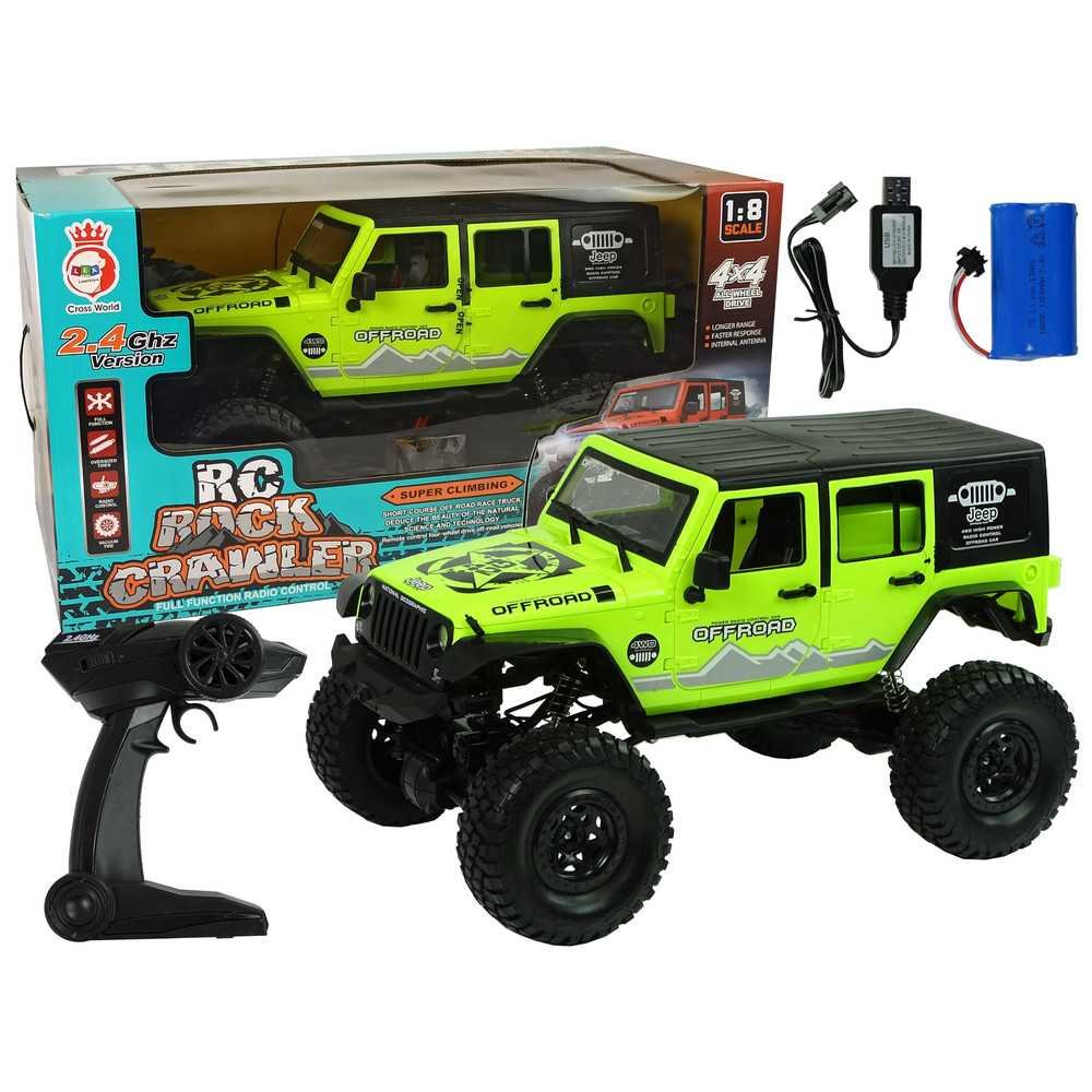 Nuotoliniu būdu valdomas Rock Crawler 2.4 GHz 4x4, žalias-Žaislai, Auto ir transporto žaislai, Valdomos radijo bangomis-e-vaikas