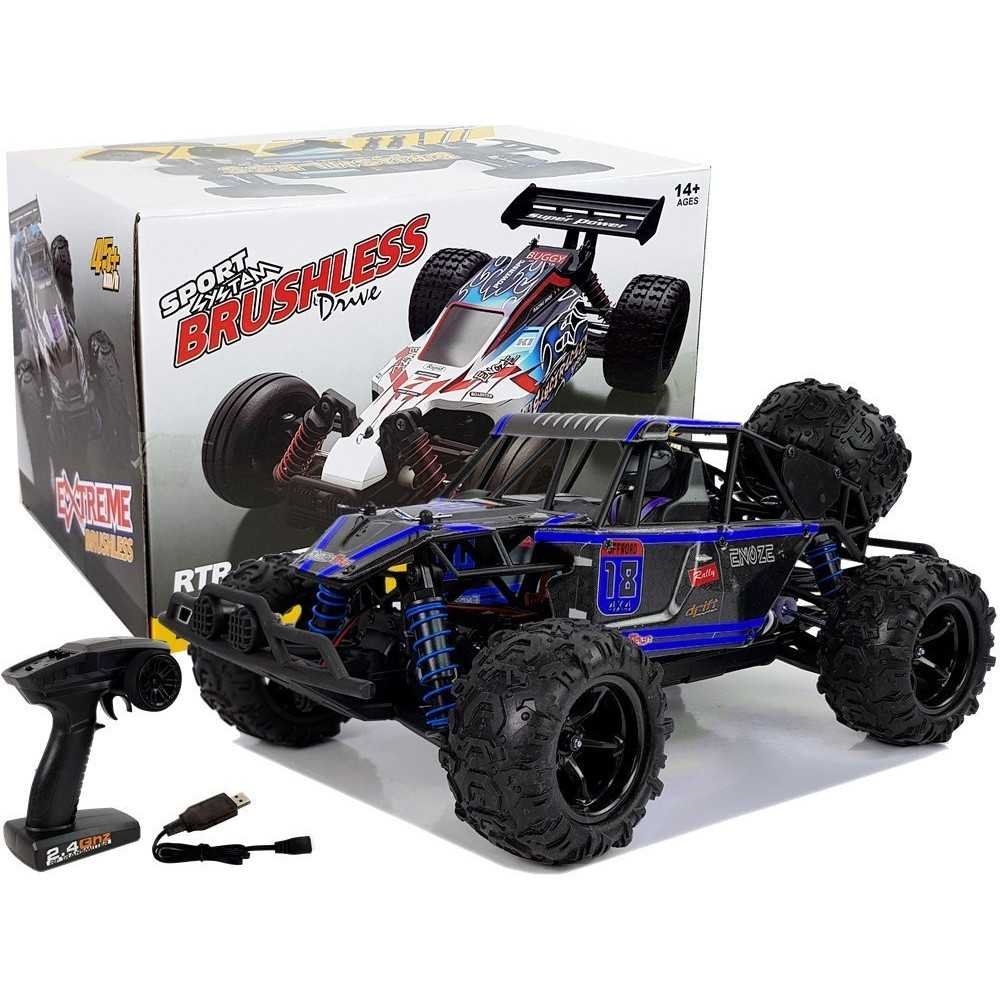 Auto Terenowe Buggy Zdalnie Sterowane 1:18 Niebieskie ENOZE 9303E 45 km/h