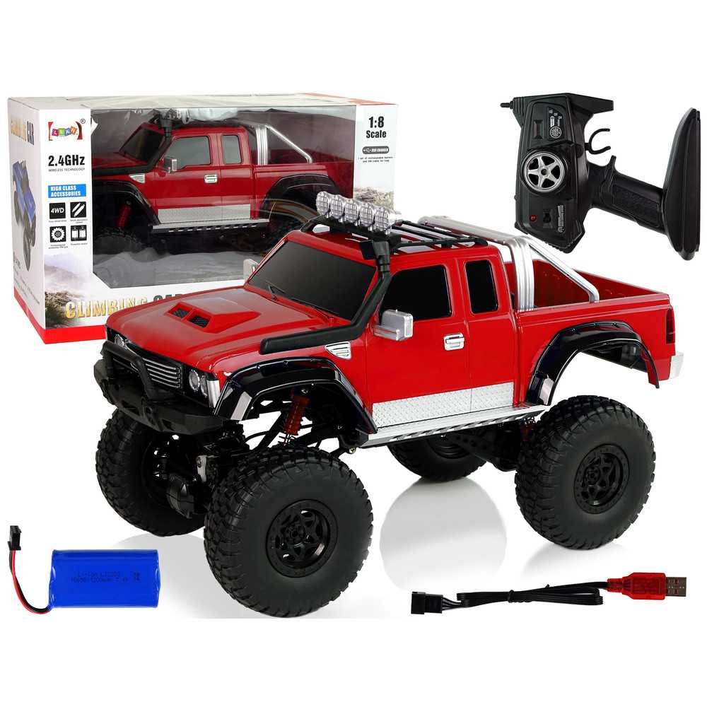 Nuotolinio valdymo visureigis R/C 2.4G 1:8 Raudonas 4x4-Žaislai, Auto ir transporto žaislai, Valdomos radijo bangomis-e-vaikas