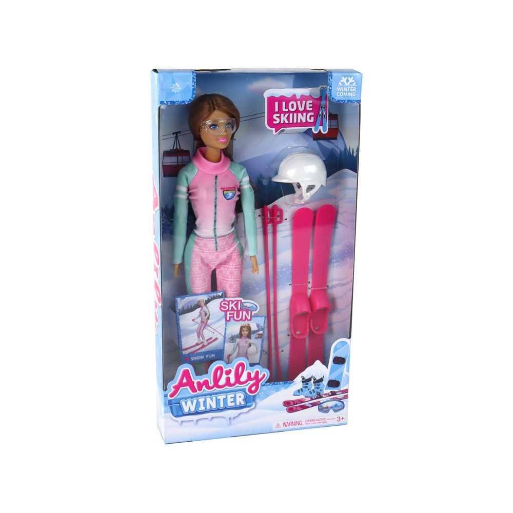 Anlily Skier Doll Ski Set Skis