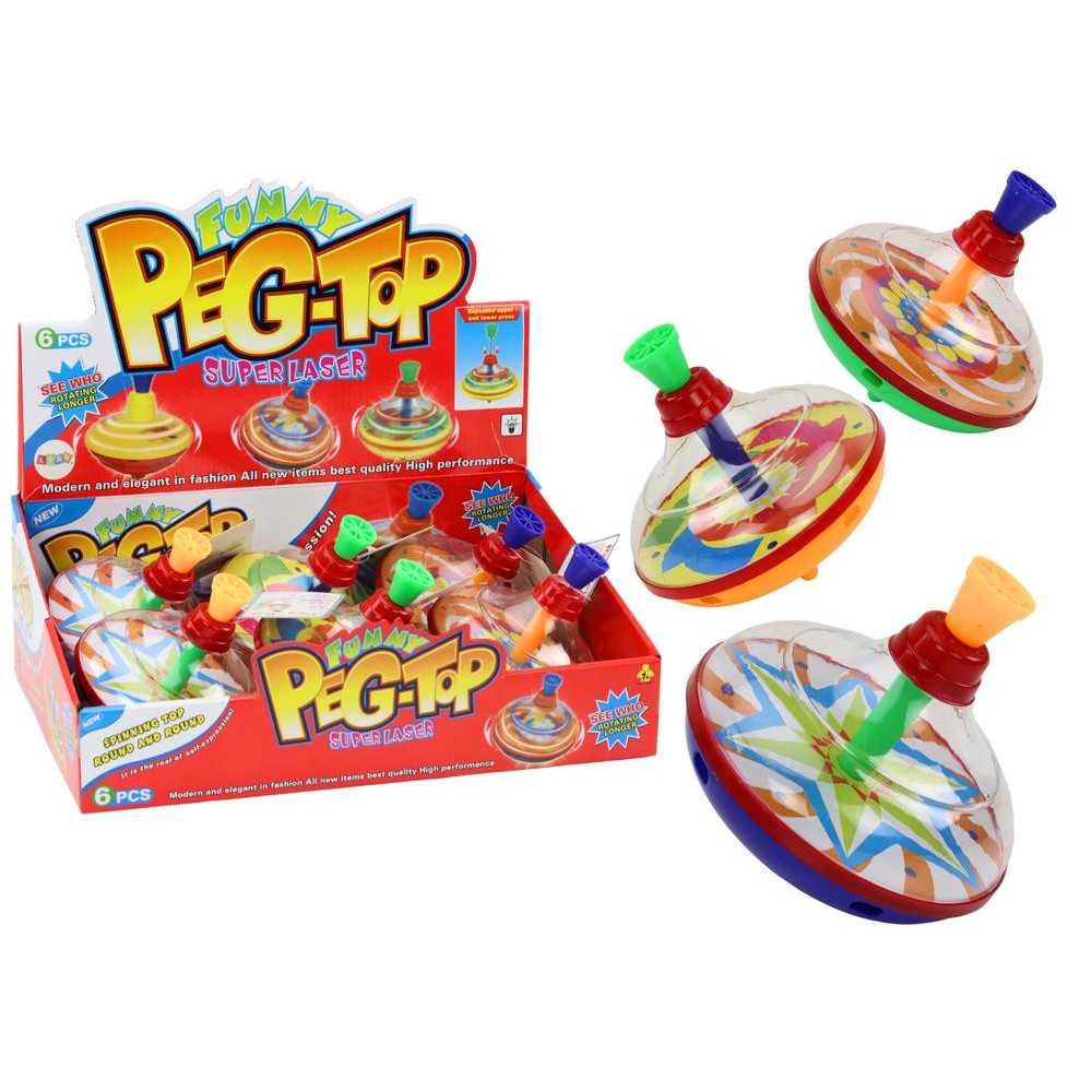 Spinning Top for Children Traditional Spinning 15cm x 14cm 3 Patterns