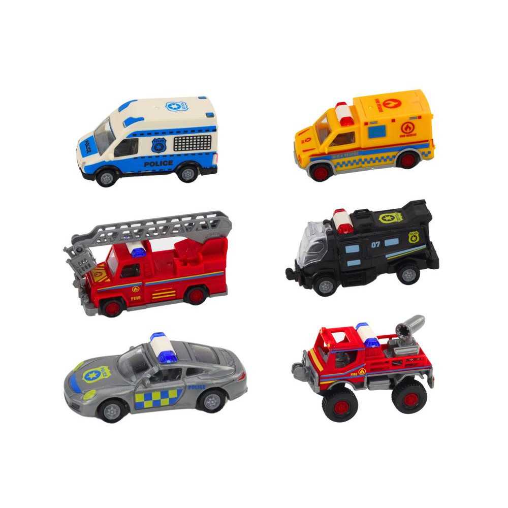 Base Fire Department Police Command Center Vehicles 6 pcs