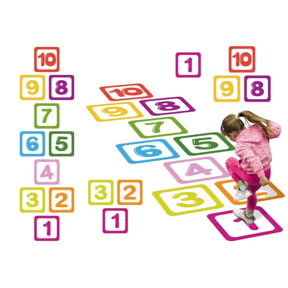 Floor Stickers Numbers 1-10 Educational For Hopscotch