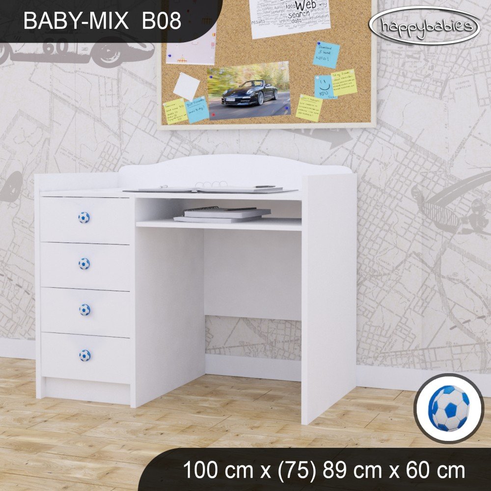 BABY MIX STALAS B08 BALTAS-Rašomieji stalai-e-vaikas