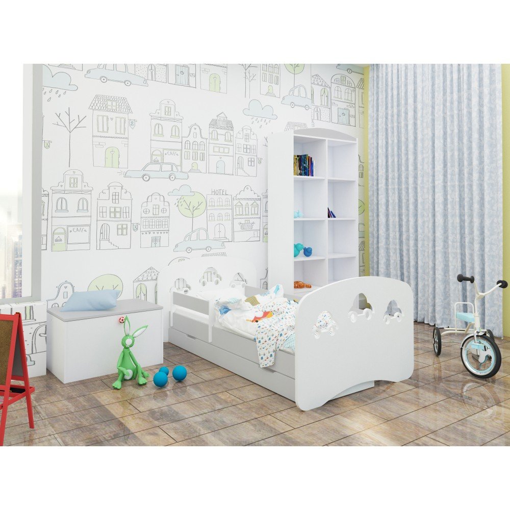 ŁÓŻKO DZIECIĘCE HAPPY DESIGN Z SZUFLADĄ L08 190/90 - TRZY AUTA