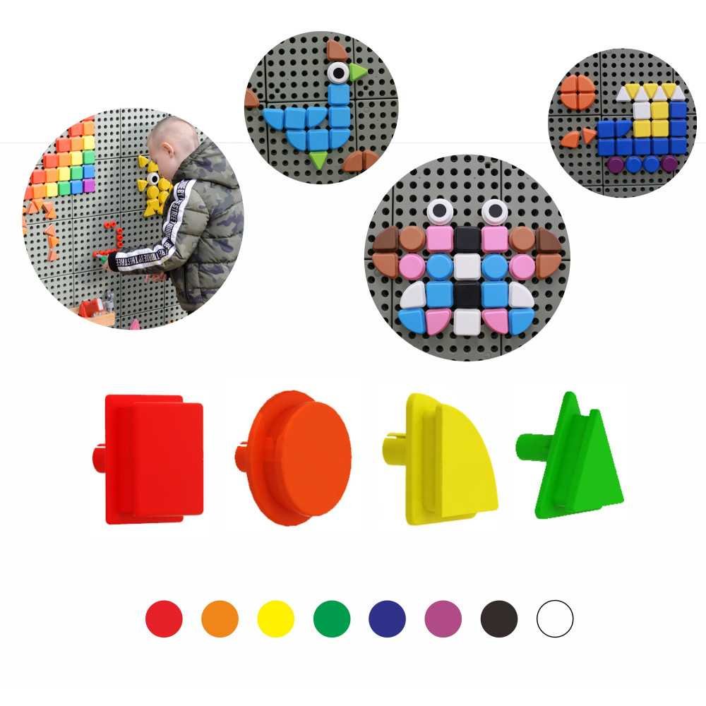 MASTERKIDZ Geometric Elements 8 Spalvos 256 vnt STEM plokščių priedai-Laikina-e-vaikas