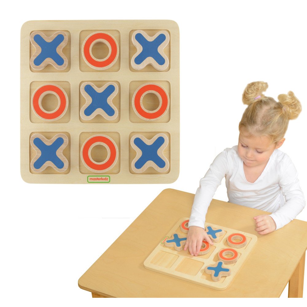 MASTERKIDZ Tic Tac Toe medinis žaidimas vaikams Loginis galvosūkis-Laikina-e-vaikas