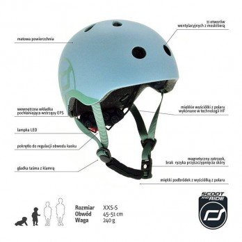 SCOOTANDRIDE - XXS-S helmet for children 1-5 years Steel