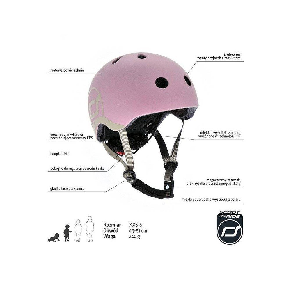 SCOOTANDRIDE - XXS-S helmet for children 1-5 years Steel