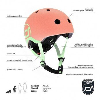 SCOOTANDRIDE - XXS-S helmet for children 1-5 years Peach