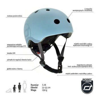 SCOOTANDRIDE - S-M helmet for children 3+ Steel