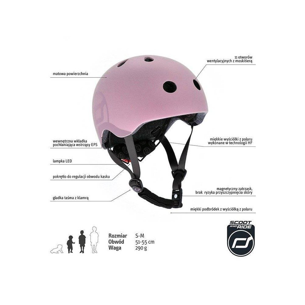 SCOOTANDRIDE - S-M helmet for children 3+ Rose