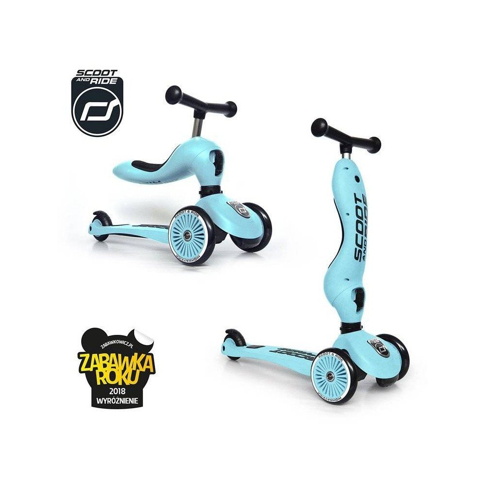 SCOOTANDRIDE - Highwaykick 2in1 Ride and scooter 1-5 years Blueberry