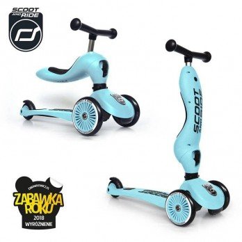 SCOOTANDRIDE - Highwaykick 2in1 Ride and scooter 1-5 years Blueberry