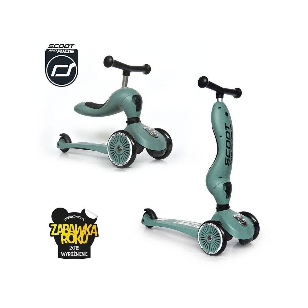 SCOOTANDRIDE - Highwaykick 2in1 Ride and scooter 1-5 years Forest