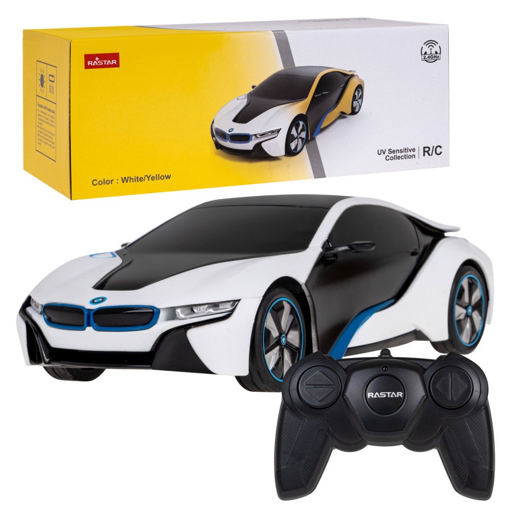 Nuotoliniu būdu valdomas BMW i8 RASTAR 1:24 modelis LED žibintai-Žaislai, Auto ir transporto žaislai, Valdomos radijo bangomis-e