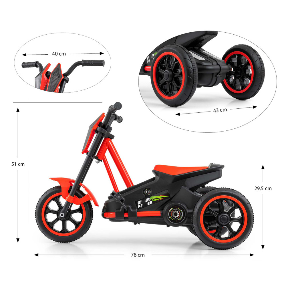 Minamas kartingas Milly Mally Go-Kart, Red-Laikina-e-vaikas